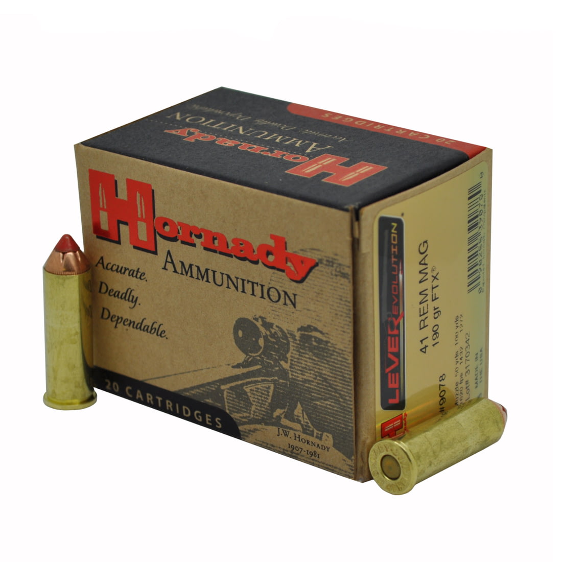 Hornady Leverevolution .41 Remington Magnum 190 grain FTX Centerfire Pistol Ammunition