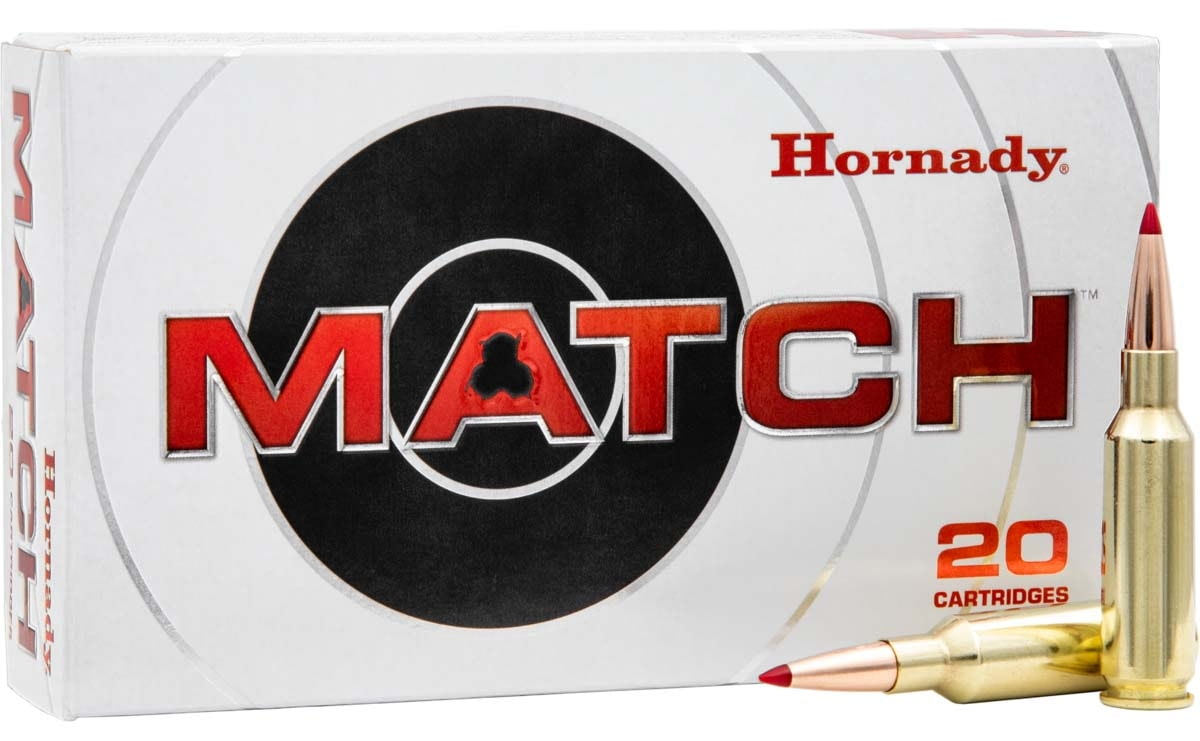 Hornady Match .223 Remington 73 grain Extremely Low Drag Brass Cased Centerfire Rifle Ammunition