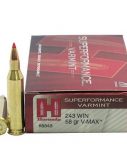 Hornady Superformance Varmint .243 Winchester 58 grain V-Max Centerfire Rifle Ammunition