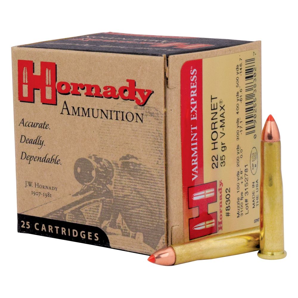 Hornady Varmint Express .22 Hornet 35 grain V-Max Centerfire Rifle Ammunition