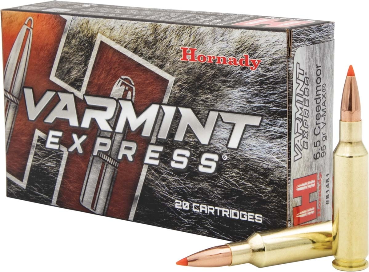 Hornady Varmint Express 6.5 Creedmoor 95 grain V-Max Brass Cased Centerfire Rifle Ammunition