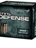 Liberty Ammunition Civil Defense .40 S&W 60 grain Hollow Point Brass Cased Centerfire Pistol Ammunition