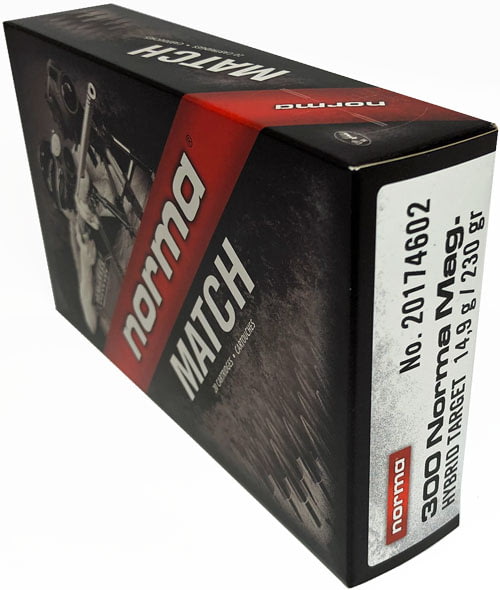 Norma Match Ammunition .300 Winchester Magnum 230 Grain Berger Hybrid Brass Cased Centerfire Rifle Ammunition