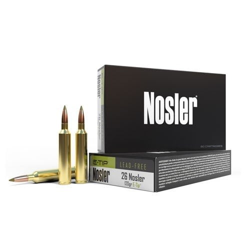 Nosler .26 Nosler E-Tip 120 grain Brass Cased Rifle Ammunition