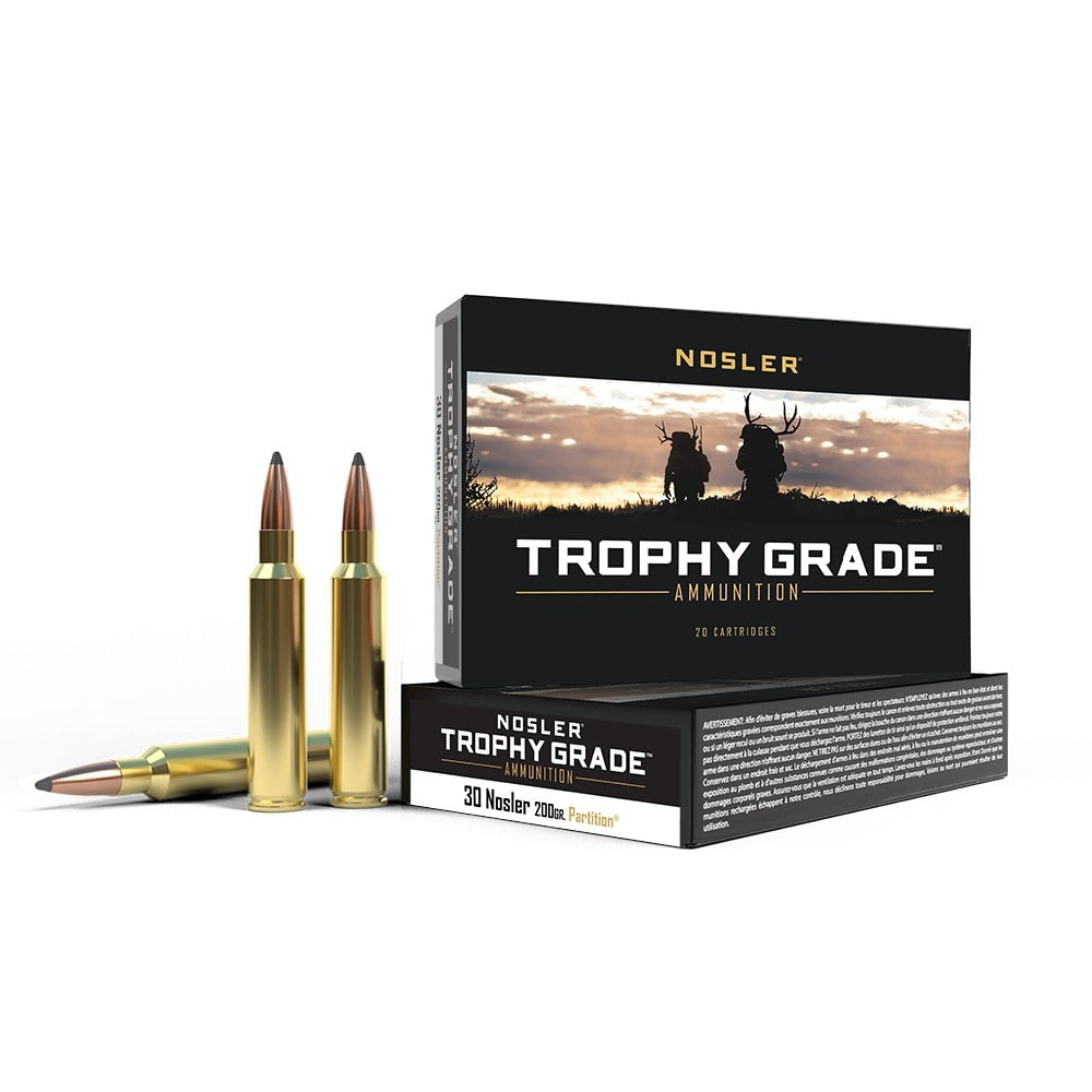 Nosler .30 Nosler Partition 200 grain Brass Cased Rifle Ammunition