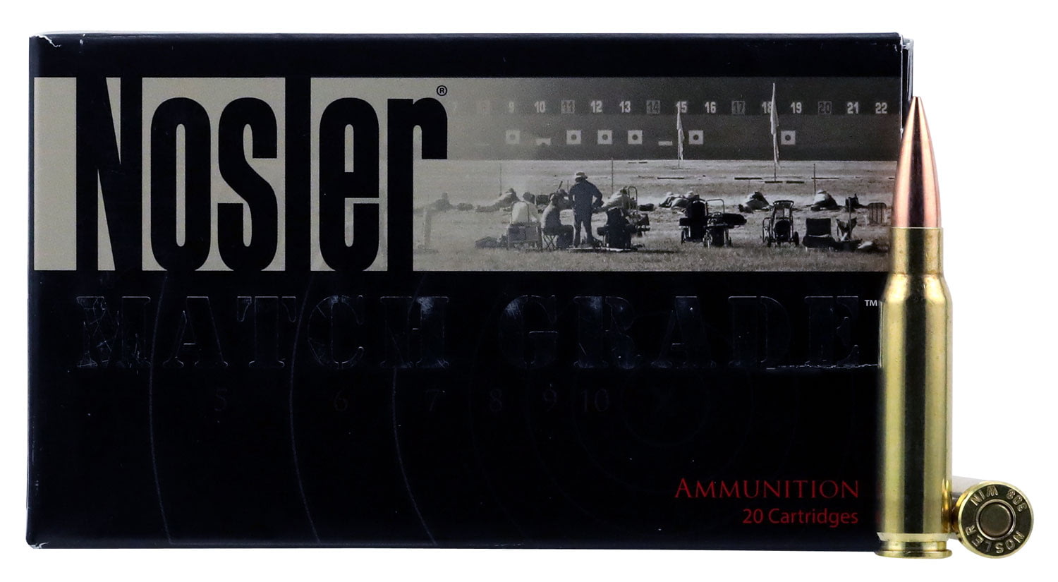 Nosler .308 Winchester Round Nose Flat 175 grain Brass Cased Rifle Ammunition