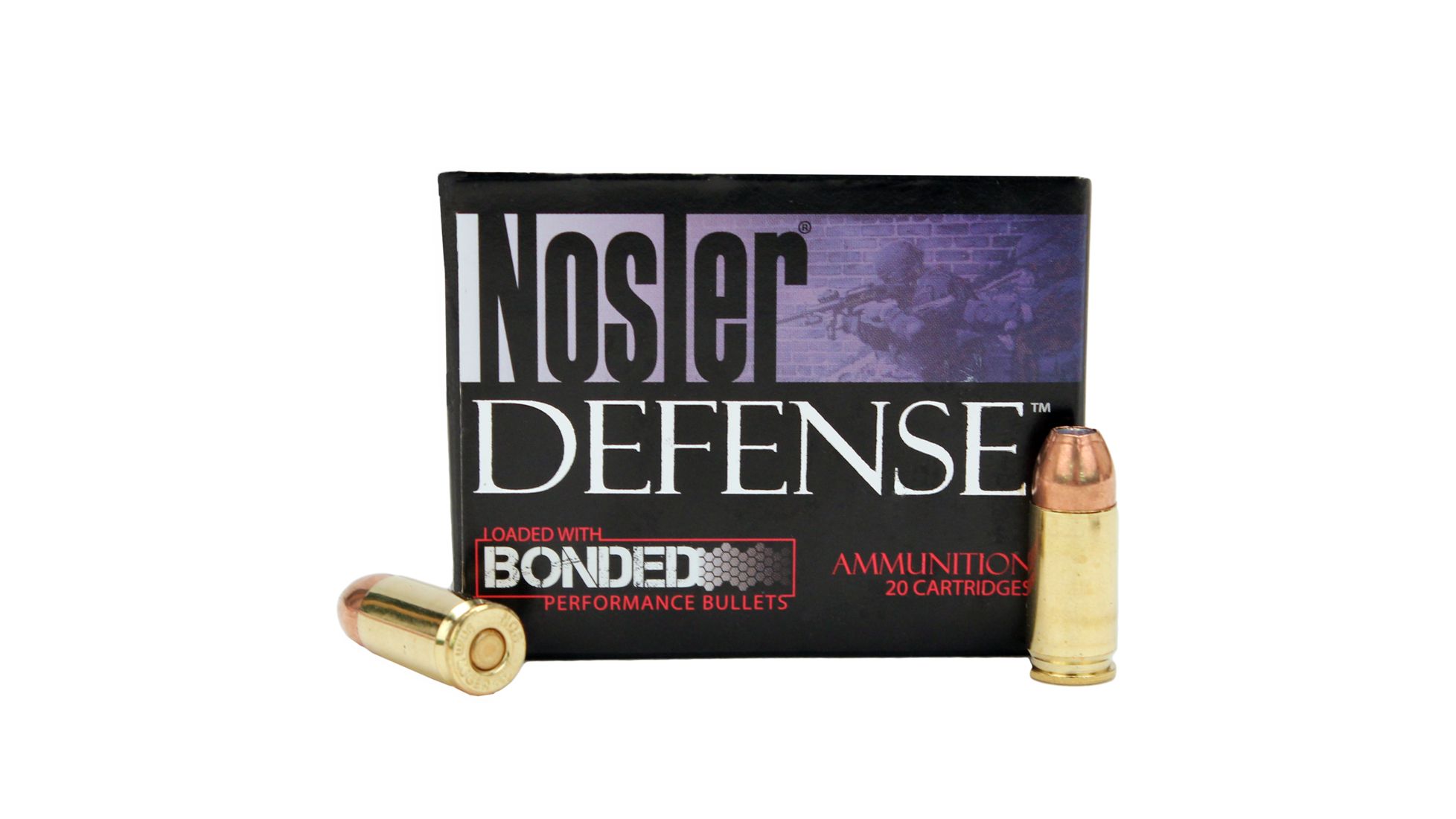 Nosler 9mm +P Bonded Jacketed Hollow Point 124 grain Brass Cased Pistol Ammunition