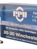 PPU PP30302 Standard Rifle 30-30 Win 170 Gr Flat Soft Point (FSP) 20 Bx/ 10 Cs