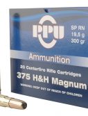 PPU PP375S Standard Rifle 375 H&H Mag 300 Gr Soft Point Round Nose (SPRN) 10 Bx