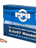 PPU PP6M Metric Rifle 6.5x57mm 139 Gr Soft Point Boat Tail (BTSP) 20 Bx/ 10 Cs