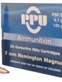 PPU PP7RM1 Standard Rifle 7mm Rem Mag 140 Gr Pointed Soft Point (PSP) 20 Bx/ 10