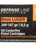 PPU PPD92 Defense 9mm Luger 147 Gr Jacketed Hollow Point (JHP) 50 Bx/ 20 Cs