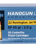 PPU PPH22RJ Handgun 22 Rem Jet Mag 45 Gr Soft Point 50 Bx/ 10 Cs