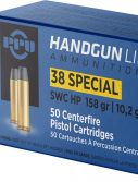 PPU PPH38SSH Handgun 38 Special 158 Gr Semi Wadcutter Hollow Point 50 Bx/ 10 Cs PPH38SH