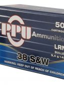 PPU PPH38SW Handgun 38 S&W 145 Gr Lead Round Nose (LRN) 50 Bx/ 20 Cs