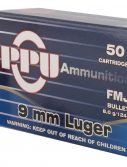 PPU PPH9F2 Handgun 9mm Luger 124 Gr Full Metal Jacket (FMJ) 50 Bx/ 20 Cs