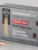 PPU PPRM762 Rangemaster 7.62x51mm NATO 145 Gr Full Metal Jacket Boat Tail (FMJB