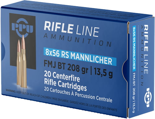 Ppu Ammo 8x56r Mannlicher 208gr. Fmj 20-pack