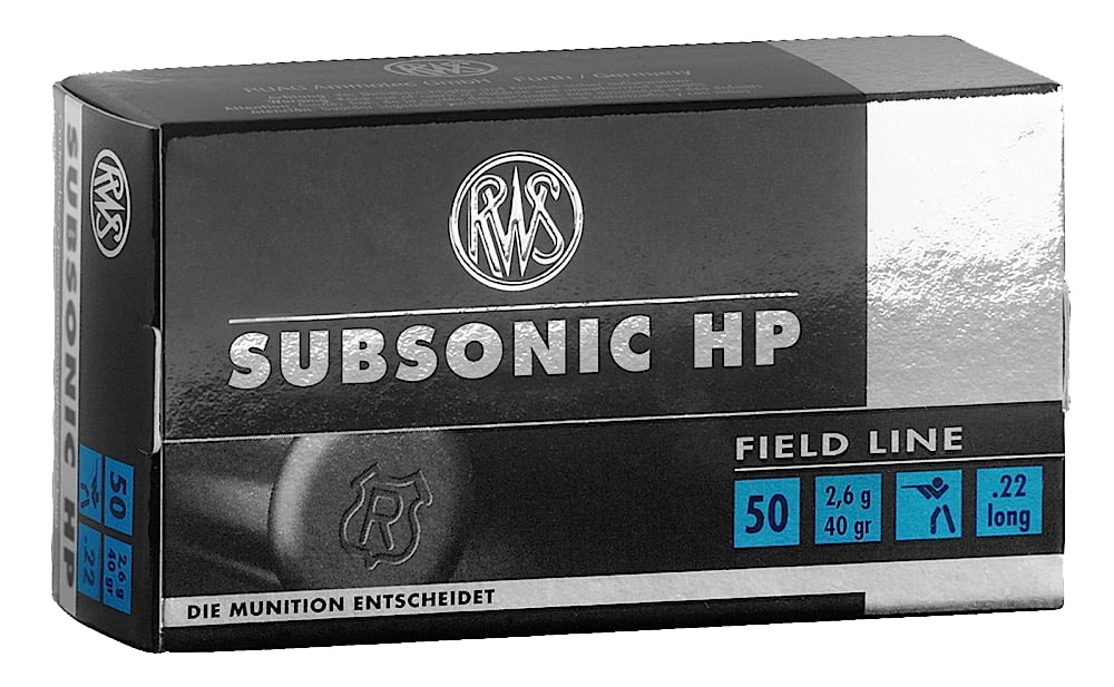 RWS/Umarex 2132664 Subsonic HP 22 LR 40 Gr Hollow Point (HP) 50 Bx/ 1 Cs