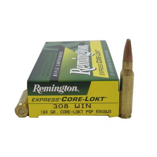 Remington Core-Lokt .308 Winchester 180 Grain Core-Lokt Pointed Soft Point Centerfire Rifle Ammunition