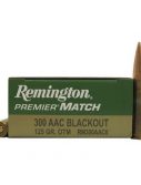 Remington Premier Match .300 AAC Blackout 125 Grain Sierra MatchKing Open Tip Match Centerfire Rifle Ammunition