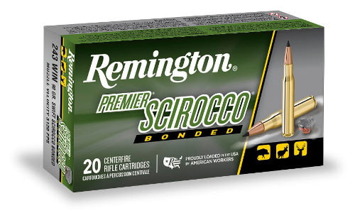 Remington Premier Scirocco Bonded .243 Winchester 90 Grain Swift Scirocco Bonded Centerfire Rifle Ammunition