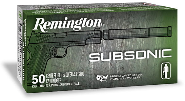 Remington Subsonic 9mm Luger 147 Grain Flat Nose Enclosed Base Centerfire Pistol Ammunition