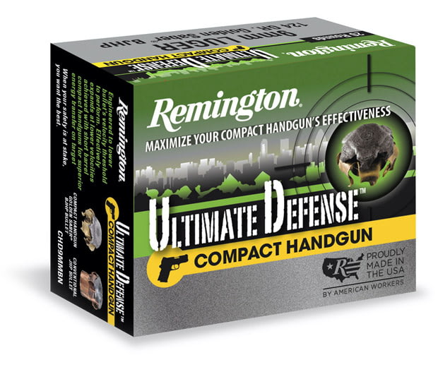 Remington Ultimate Defense Compact .380 ACP 102 Grain Bonded Jacketed Hollow Point Centerfire Pistol Ammunition