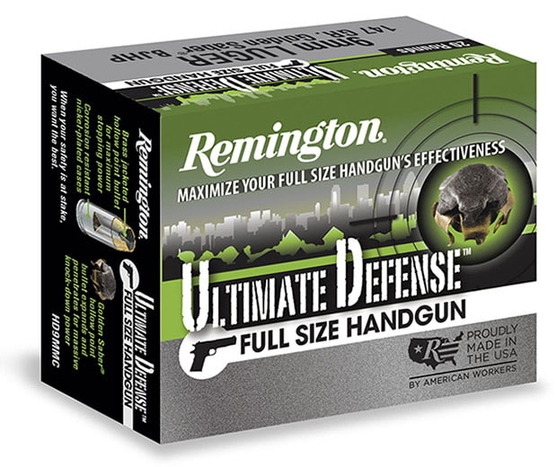 Remington Ultimate Defense Full-Size .38 Special +P 125 Grain Bonded Jacketed Hollow Point Centerfire Pistol Ammunition