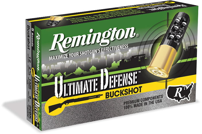 Remington Ultimate Defense Shotshell 12 Gauge 15 Pellet 3" Centerfire Shotgun Buckshot Ammunition