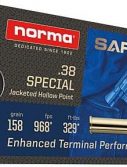 Ruag Swiss P Norma Ammo .38spl Safeguard 158gr. Jhp 50-pack