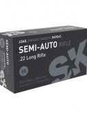 SK Semi-Auto Rifle .22 Long Rifle 40 grain Lead Round Nose Brass Cased Rimfire Ammunition