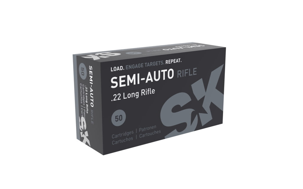 SK Semi-Auto Rifle .22 Long Rifle 40 grain Lead Round Nose Brass Cased Rimfire Ammunition