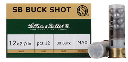 Sellier & Bellot 12 Gauge 2.75 in 4 Buckshot Centerfire Shotgun Slug Ammo