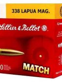 Sellier & Bellot Ammo .338 Lapua Mag Match 250gr Bthp 10-pack