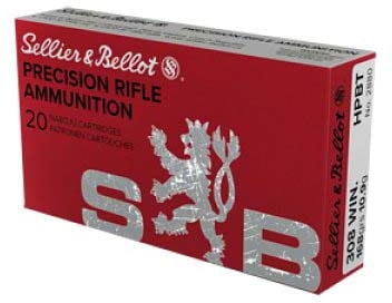 Sellier & Bellot SB308G Rifle 308 Win 168 Gr Boat Tail Hollow Point (BTHP) 20 B