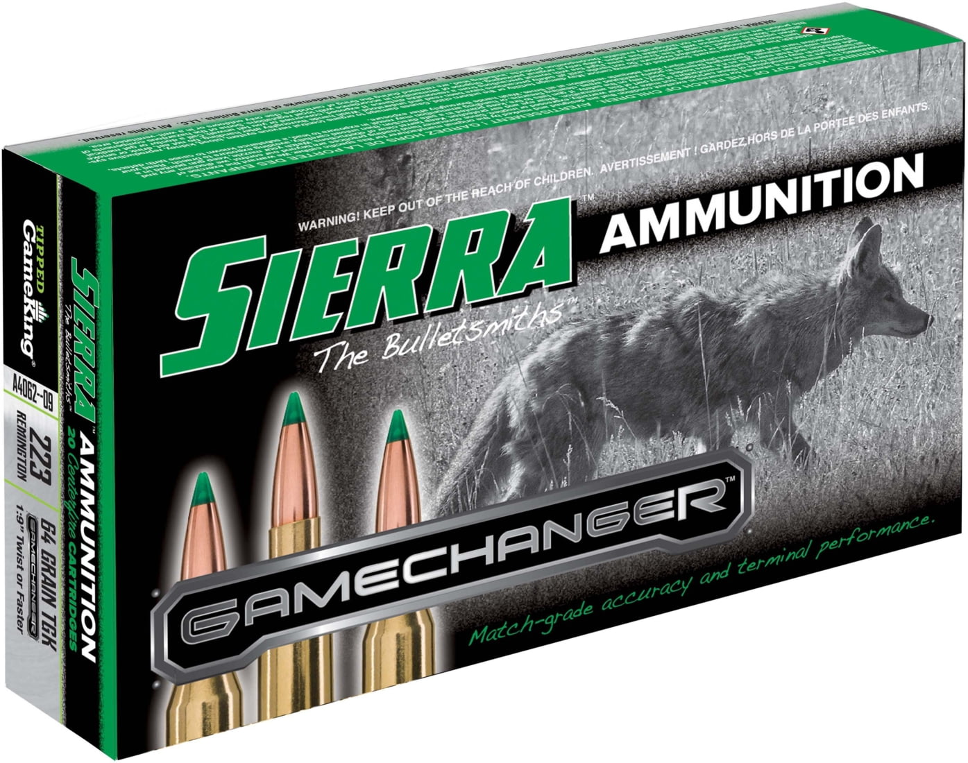 Sierra GameChanger .223 Remington 64 grain Sierra Tipped GameKing Brass Cased Centerfire Rifle Ammunition