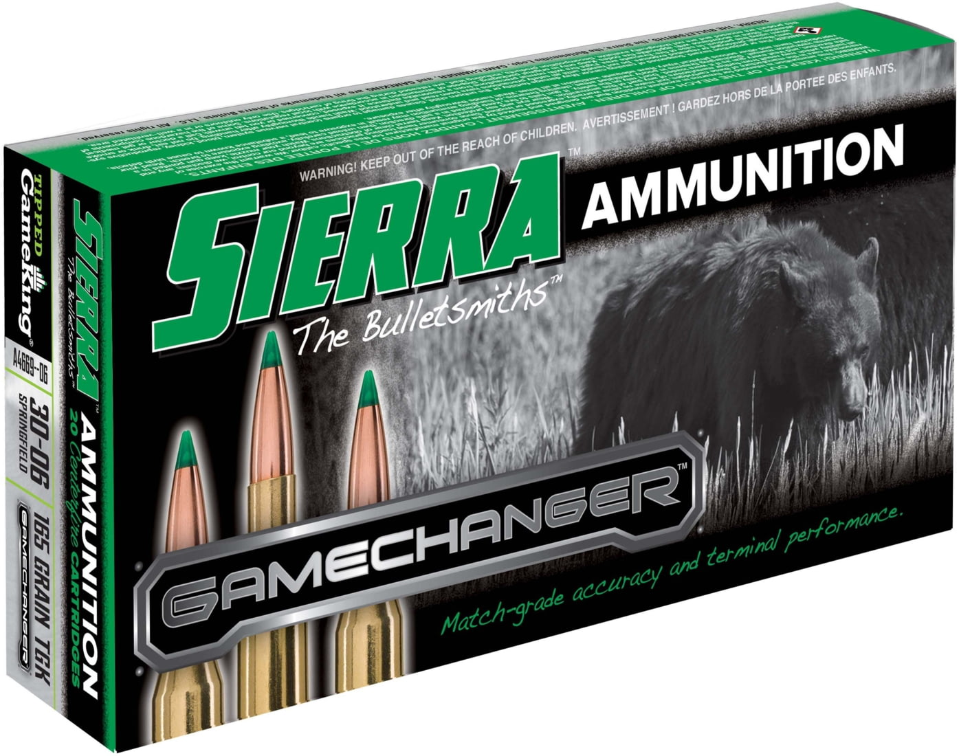 Sierra GameChanger .30-06 Springfield 165 grain Sierra Tipped GameKing Brass Cased Centerfire Rifle Ammunition