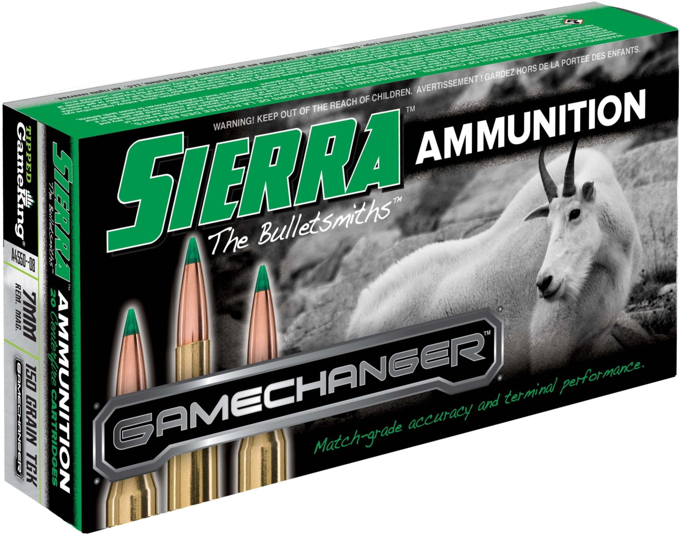 Sierra GameChanger 7mm Remington Magnum 150 grain Sierra Tipped GameKing Brass Cased Centerfire Rifle Ammunition