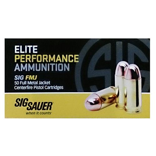 Sig Sauer Elite Ball .38 Super +P 125gr. FMJ Pistol Ammo - 50 Rounds