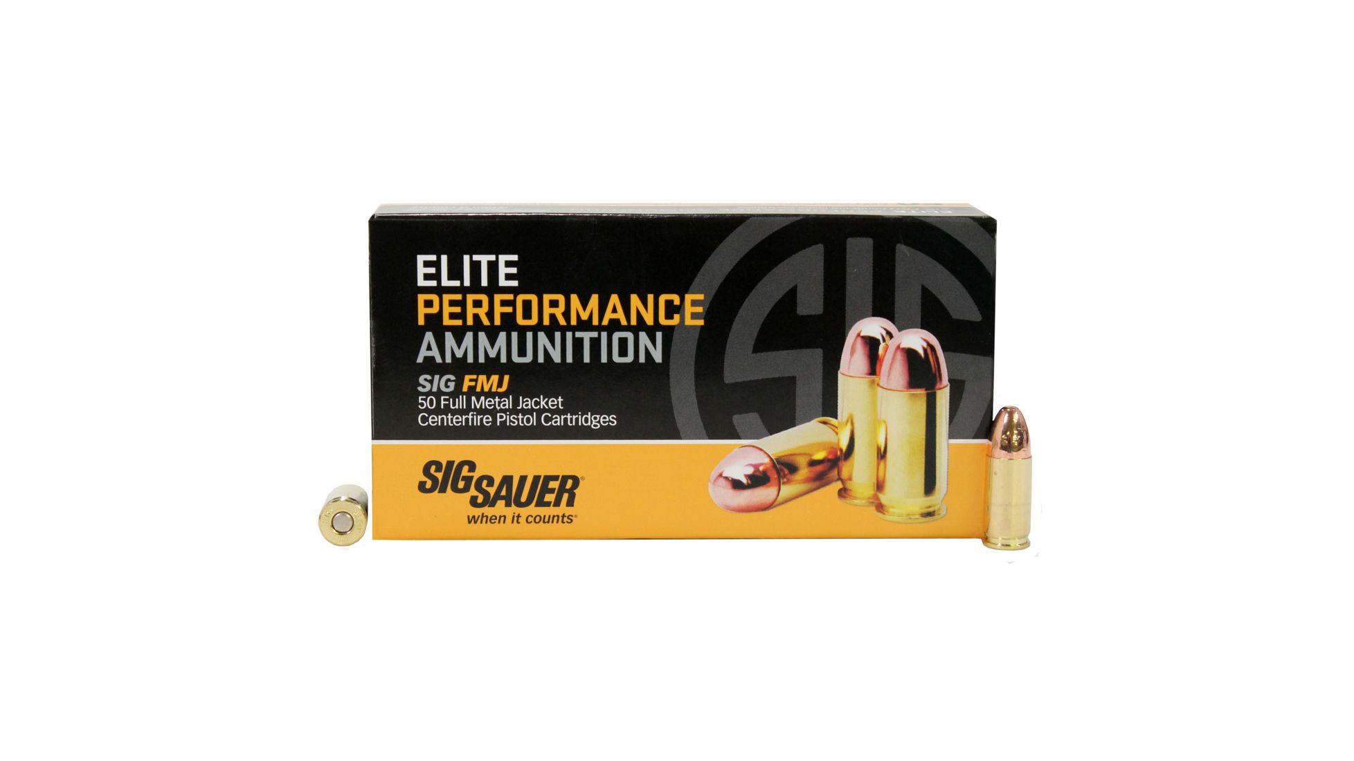 Sig Sauer Elite Ball 9mm Luger 147 grain Full Metal Jacket Brass Cased Centerfire Pistol Ammunition