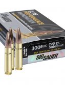 Sig Sauer Elite Match Grade .300 AAC Blackout 220 grain Open Tip Match Brass Cased Centerfire Rifle Ammunition