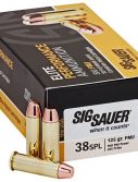 Sig Sauer Elite Performance .38 Special 124 grain Full Metal Jacket Brass Cased Centerfire Pistol Ammunition