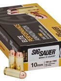 Sig Sauer Elite Performance 10mm Auto 180 grain Full Metal Jacket Brass Cased Centerfire Pistol Ammunition