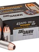 Sig Sauer Elite V-Crown .45 ACP 200gr. JHP Pistol Ammo - 20 Rounds