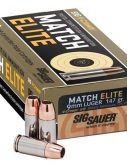 Sig Sauer Elite V-Crown Competition 9mm Luger 147 grain Jacketed Hollow Point Brass Cased Centerfire Pistol Ammunition