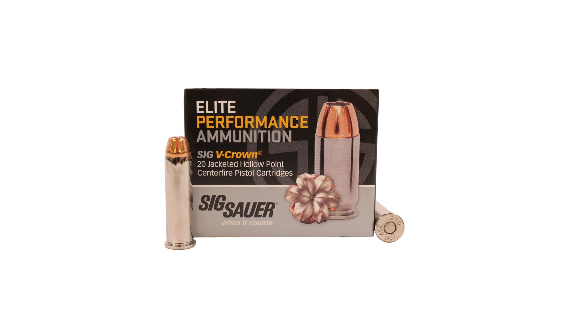 Sig Sauer V-Crown Ammo .357 Magnum 125 grain Jacketed Hollow Point Brass Cased Centerfire Pistol Ammunition