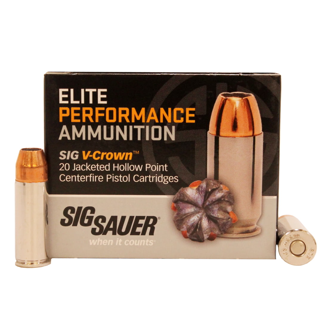 Sig Sauer V-Crown Ammo .44 Special 200 grain Jacketed Hollow Point Brass Cased Centerfire Pistol Ammunition