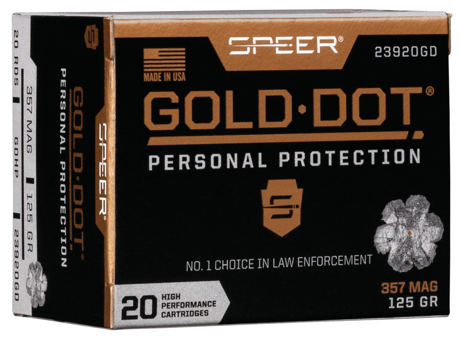 Speer Gold Dot .357 Magnum 125 grain Gold Dot Hollow Point Centerfire Pistol Ammunition