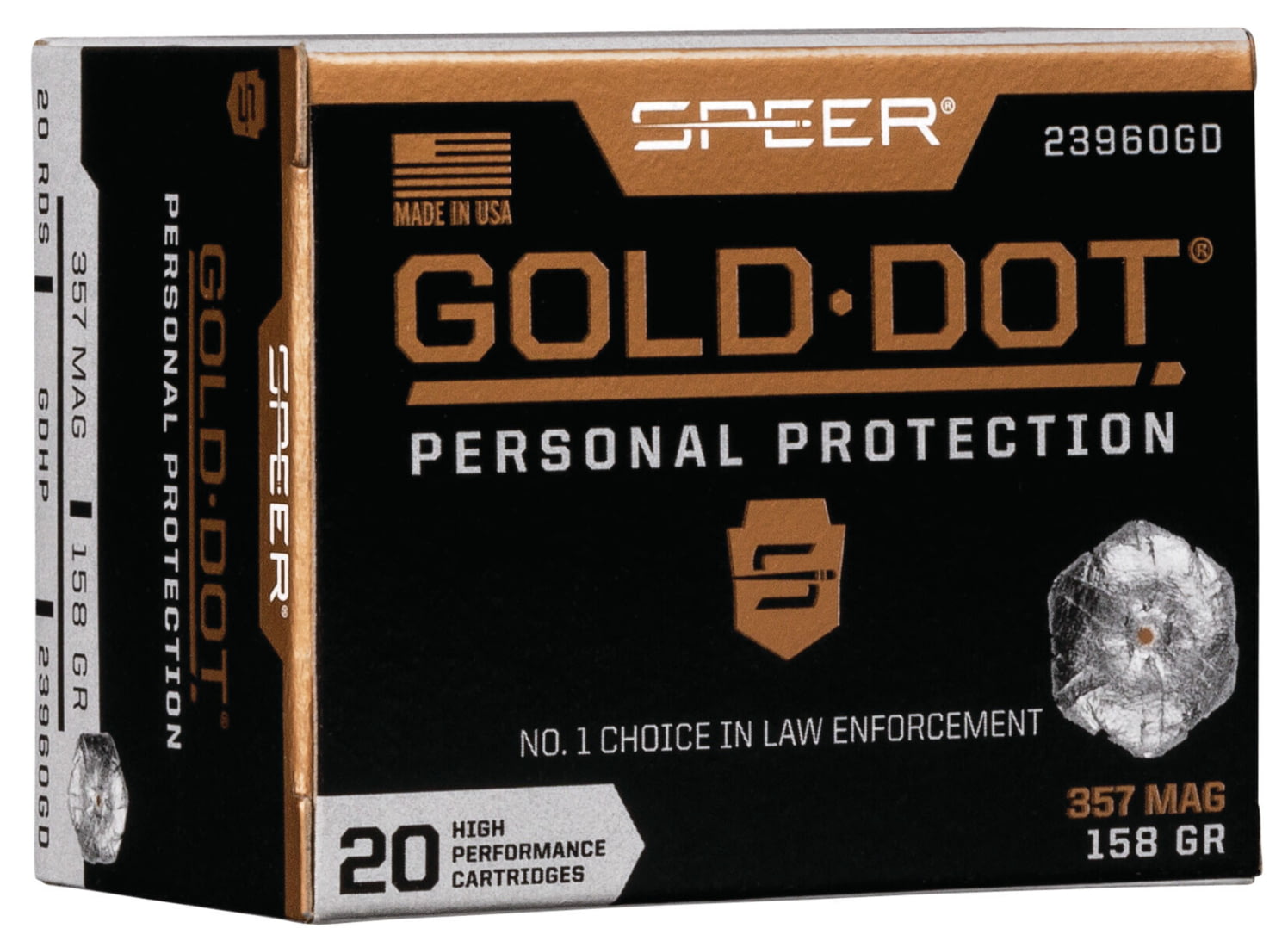 Speer Gold Dot .357 Magnum 158 grain Gold Dot Hollow Point Centerfire Pistol Ammunition